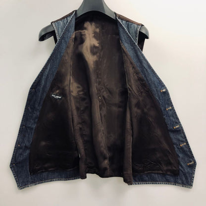 美品◆ドルチェ&ガッバーナ ベスト ジレ デニム ヴィンテージ加工 サイズ50 ブルー系 メンズ DOLCE&GABBANA 【AFB19】