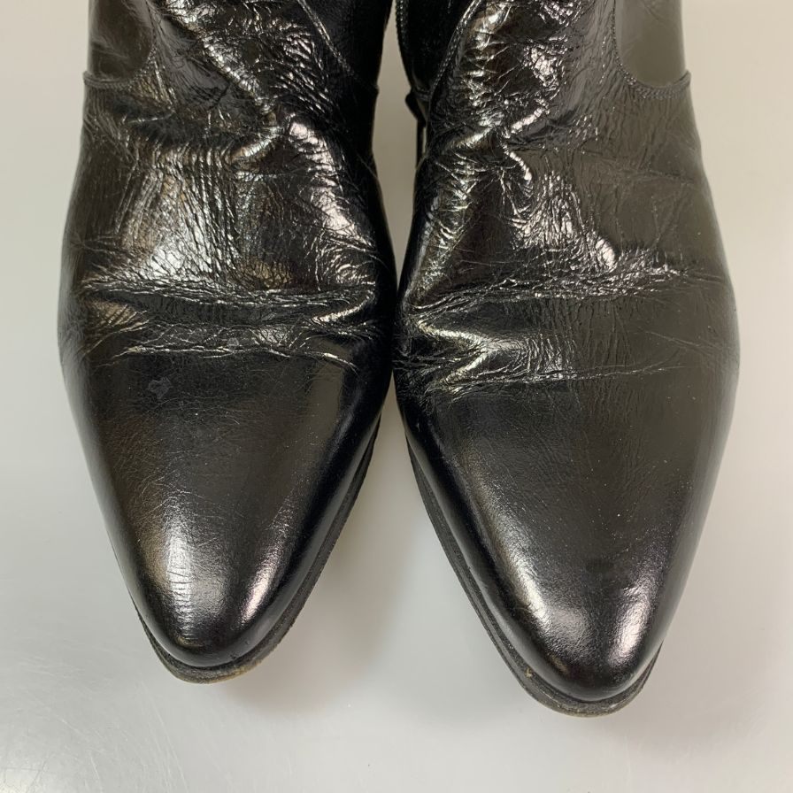 サンローラン ブーツ サイドジップ レザー ブラック メンズ サイズ42  SAINT LAURENT 約27.0cm【AFC43】