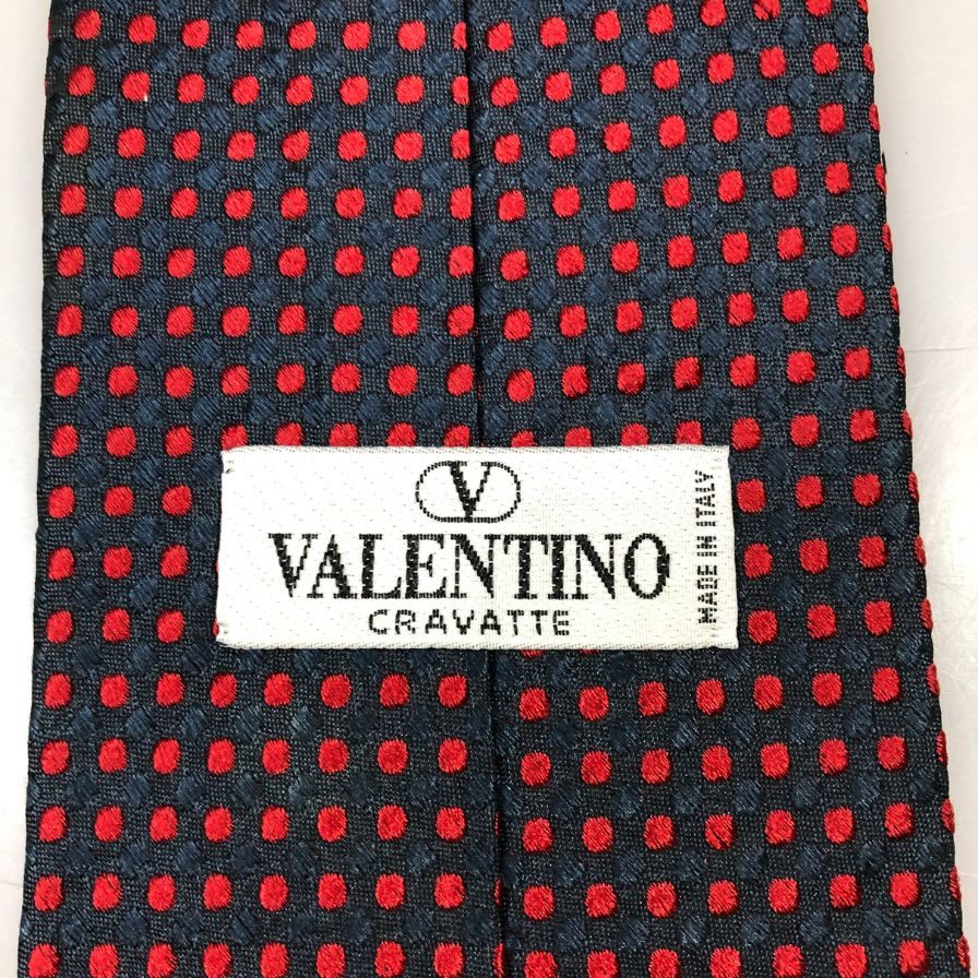 ヴァレンティノ ネクタイ シルク100％ 水玉模様 レッド VALENTINO【AFI19】