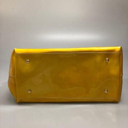 エムシーエム トートバッグ エナメル ロゴ イエロー オレンジ MCM【AFE5】