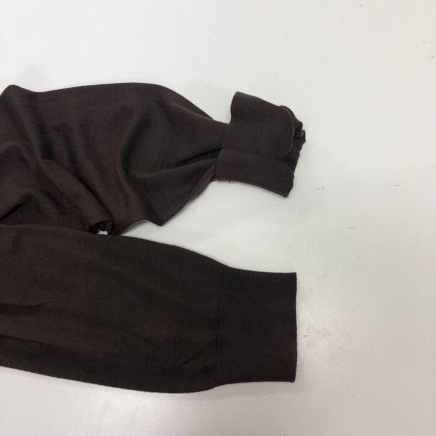 極美品◆キャッシュ＆バルバ カーディガン SEISW003 シーアイランドコットン ブラウン サイズ2 メンズ  cash & barba 【AFB27】