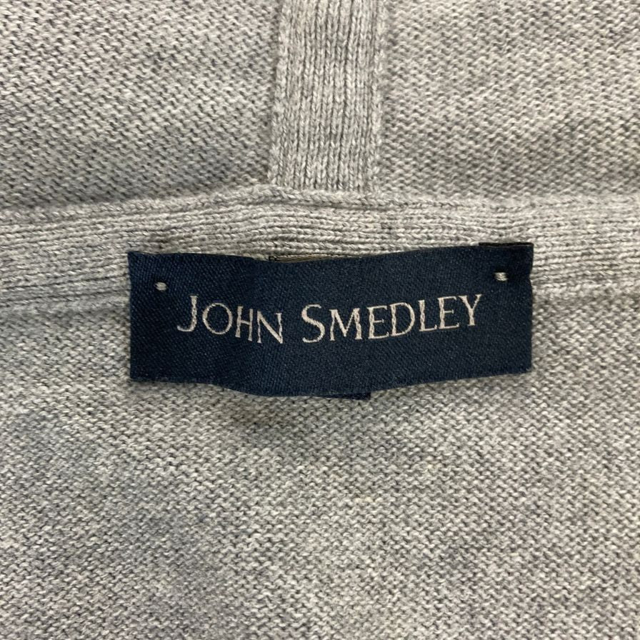中古◆ジョンスメドレー ダブルジップ コットン パーカー イングランド製 メンズ  サイズS グレー JOHN SMEDLEY 【AFB46】