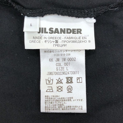 美品◆ジルサンダー 半袖Tシャツ モックネック オーバーサイズ ブラック メンズ サイズL JIL SANDER 【AFB4】