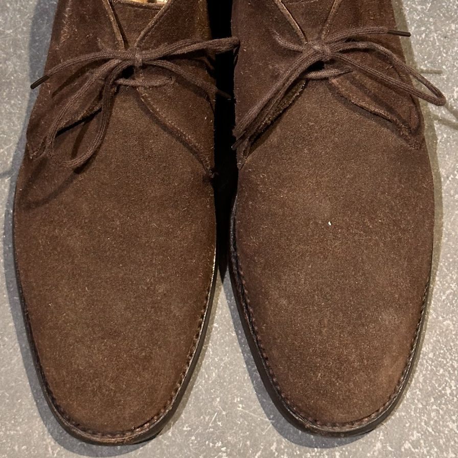 クロケット&ジョーンズ レザーシューズ チャッカブーツ チャートシー スエード ブラウン サイズUK7E CROCKETT&JONES CHERTSEY ブーツ 約25.5cm【LA】【中古】