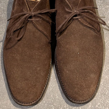 クロケット&ジョーンズ レザーシューズ チャッカブーツ チャートシー スエード ブラウン サイズUK7E CROCKETT&JONES CHERTSEY ブーツ 約25.5cm【LA】【中古】