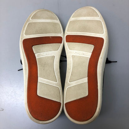 サントーニ レザースニーカー グレインレザー メンズ ネイビー サイズUK8 Santoni 約27.0cm【AFC5】