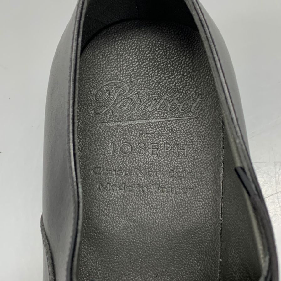 パラブーツ ジョセフ別注 ストレートチップ グレインレザーリスレザーコンビ ブラック サイズUK7 PARABOOT JOSEPH ビジネスシューズ 約25.5cm【LA】【中古】