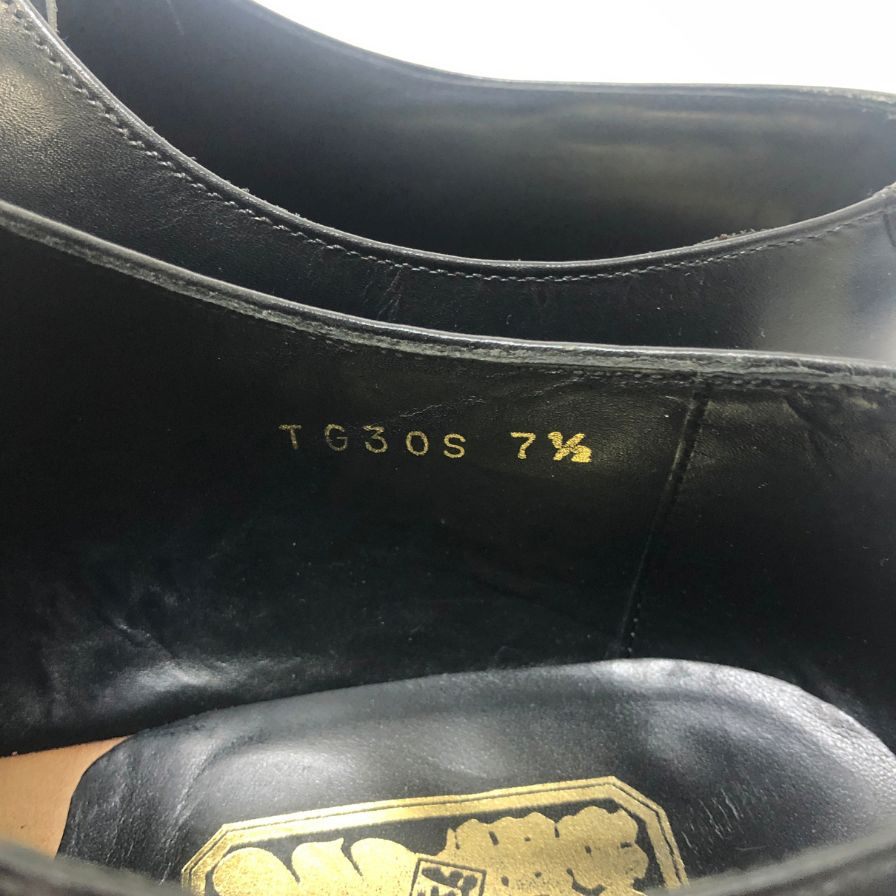 鞆ゑ ともえ 粋 TG30S ストレートチップ カーフ ブラック サイズ7.5 メンズ 約25.5cm【AFD15】
