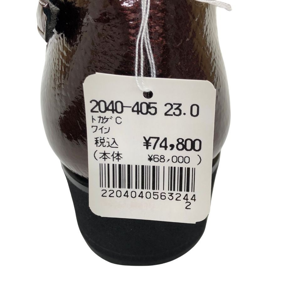 新宿屋 レザーパンプス トカゲ 2040-405 ワイン 23cm レディース sinjukuya 約23.0cm【7-19】
