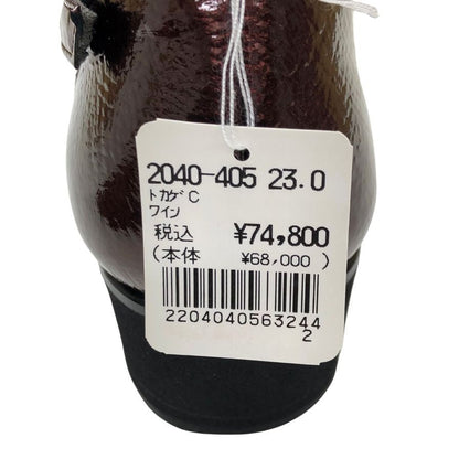 新宿屋 レザーパンプス トカゲ 2040-405 ワイン 23cm レディース sinjukuya 約23.0cm【7-19】