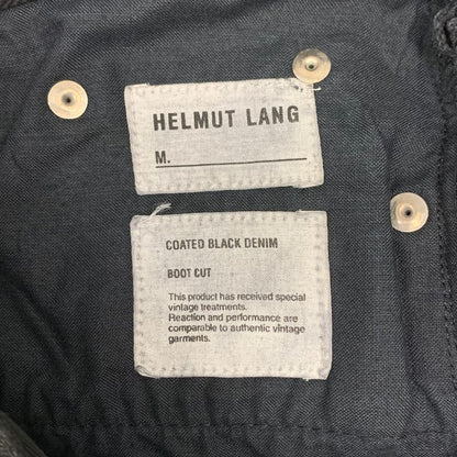 ヘルムートラング 本人期 コーテッド ブラック デニム ブーツカット 裾上げ済 レディース サイズ27 ブラック Helmut Lang 【AFB2】