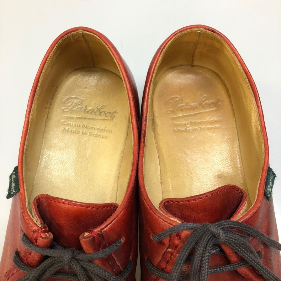 パラブーツ レザーシューズ ミカエル チロリアン リスレザー ルージュ レッド メンズ サイズ40.5 PARABOOT MICHAEL ビジネスシューズ 約25.0cm【LA】【中古】