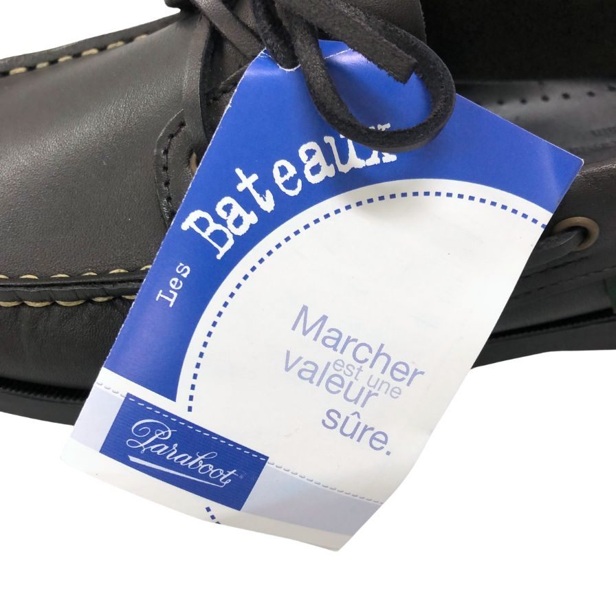 パラブーツ レザーデッキシューズ バース ブラック メンズ UK8 PARABOOT BARTH デッキシューズ 約26.5cm【LA】【中古】