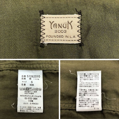 中古◆ヤヌーク ダブルガーゼシャツ カーキ サイズS メンズ 長袖シャツ YANUK Double gauze standard shirt 【AFB16】