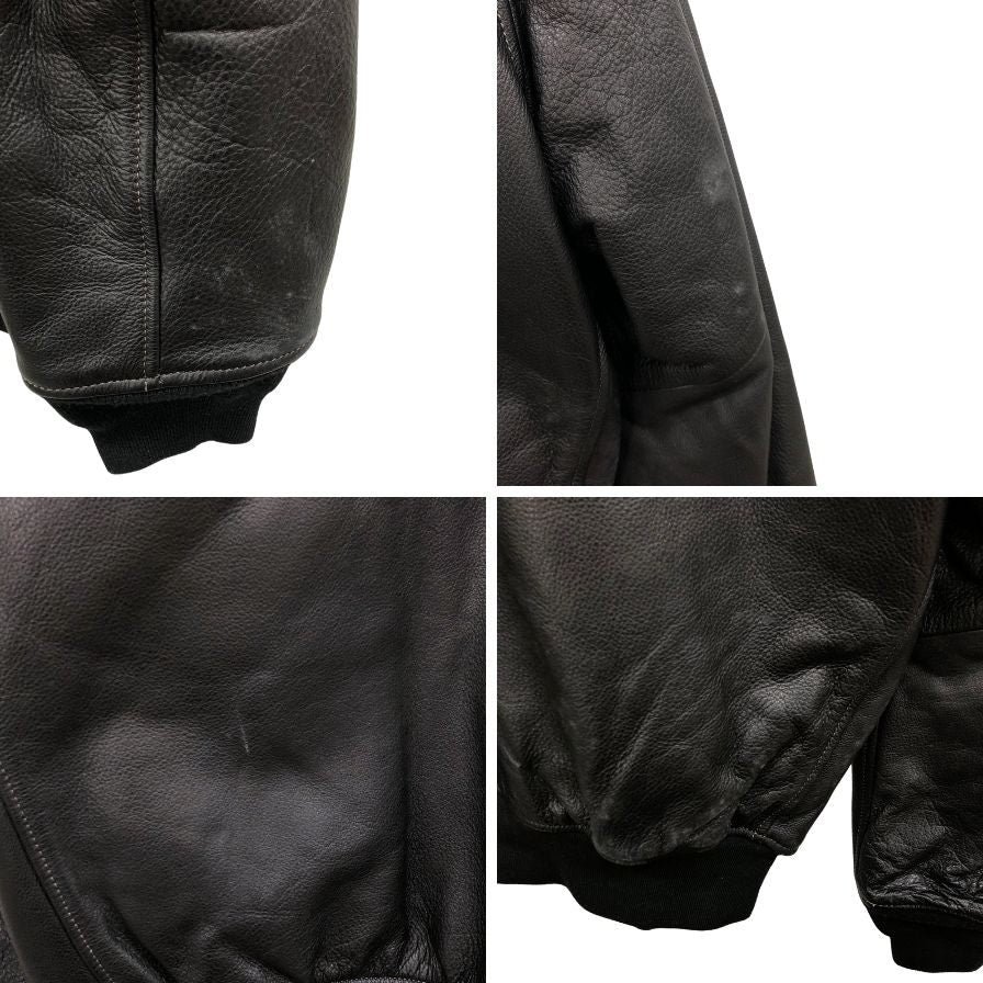 中古◆アルファ インダストリーズ レザージャケット ブラック メンズ M Alpha Industries 【AFG1】
