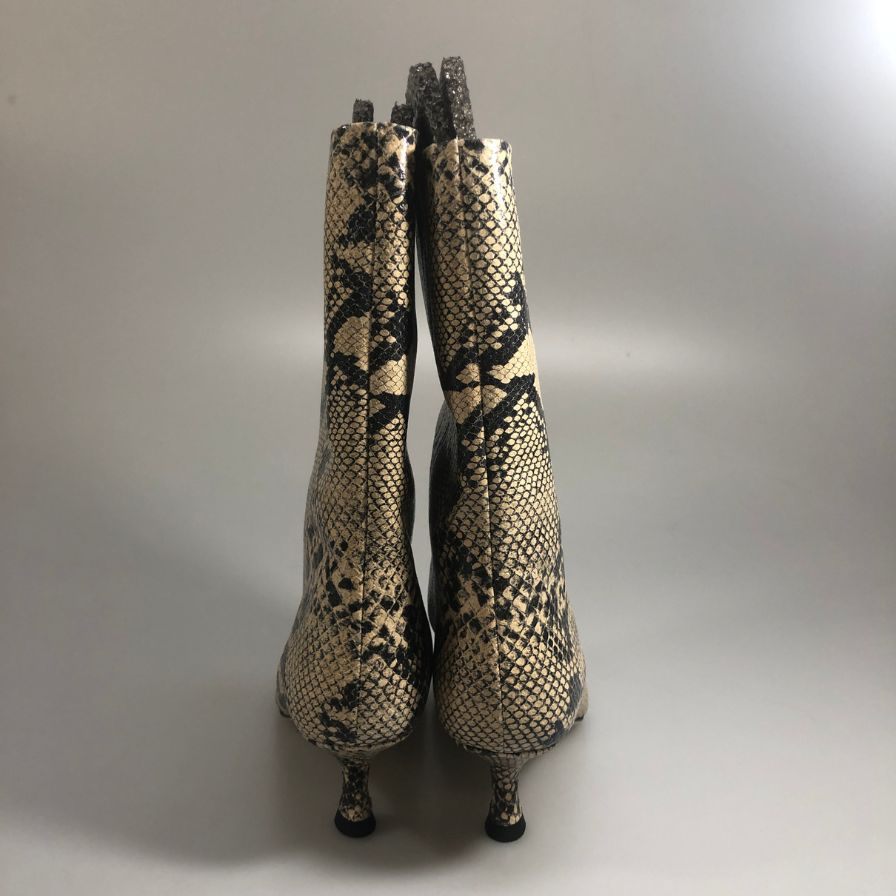 ペリーコ サニー ブーツ SEVILLA パイソン 総柄 ベージュ系 レディース サイズ36 PELLICO SUNNY 約22.5cm【AFD3】