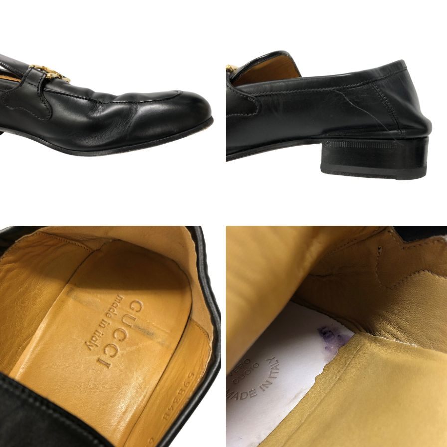 グッチ ローファー インターロッキング ブラック メンズ サイズ6.5 598348 GUCCI 約25.0cm【AFC32】