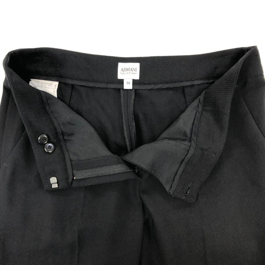 アルマーニ コレッツォーニ スラックス ウール レディース ブラック系 サイズ38 ARMANI COLLEZIONI 【AFB22】