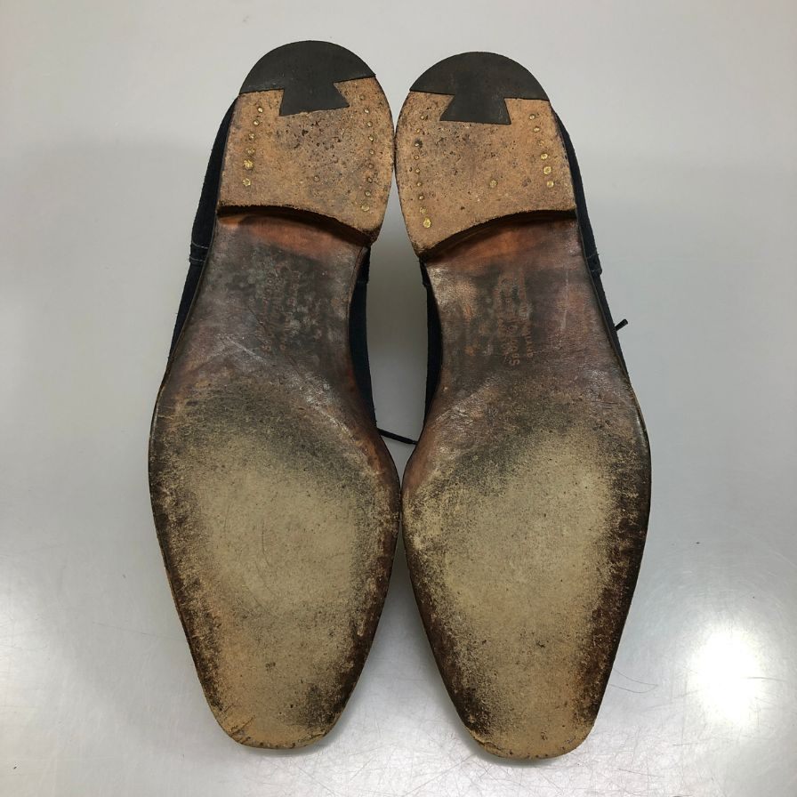 クロケット&ジョーンズ アルバニー  ネイビー スエ－ド サイズUK6.5E Crockett & Jones Albany ビジネスシューズ 約25.0cm【LA】【中古】