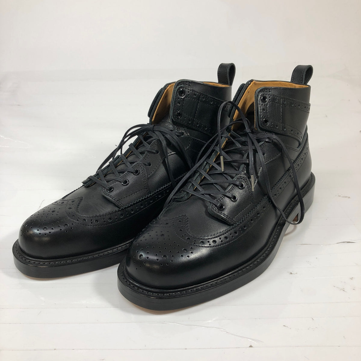エンダースキーマ レザーブーツ 冗談一 ウイングチップ ブラック サイズ5 メンズ Hender Scheme 約26.5cm【AFD14】