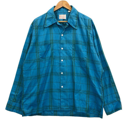 極美品◆タウンクラフト 70S チェックシャツ PENN-PRESTタグ ブルー メンズ サイズL TOWNCRAFT 【AFB19】