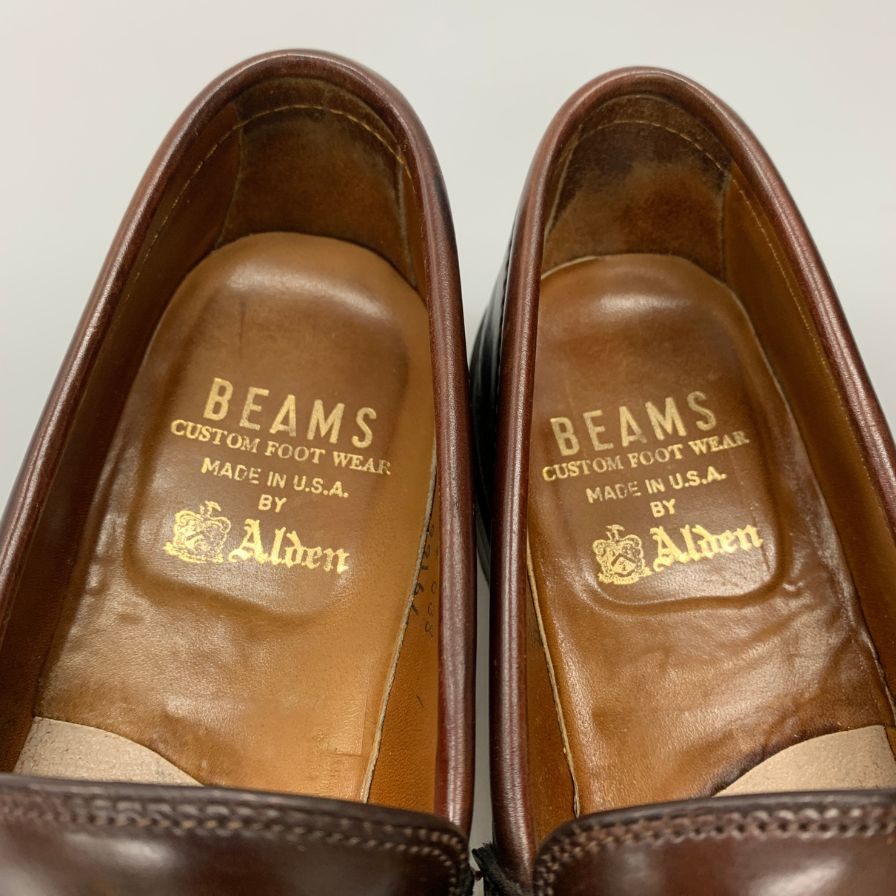 オールデン ユナイテッドアローズ コインローファー コードバン レザー 99161 別注 ブラウン メンズ サイズ6 Alden UNITED ARROWS ローファー 約24.0cm【LA】【中古】