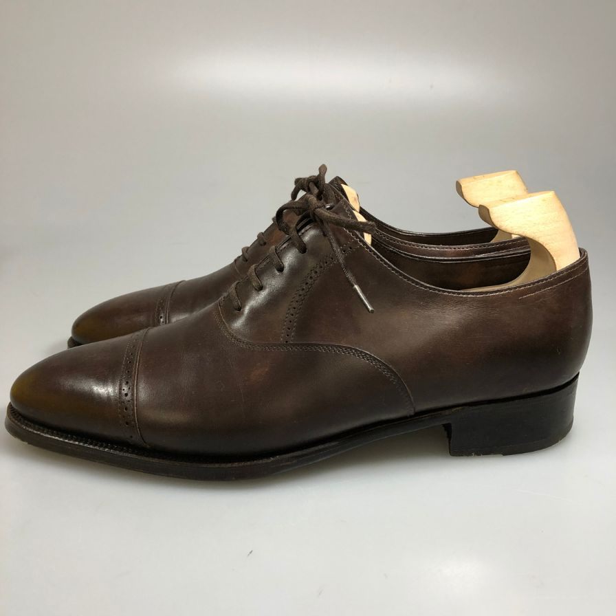 ジョンロブ フィリップ2 レザーシューズ ミュージアムカーフ ブラウン 6E JOHNLOBB ビジネスシューズ 約24.5cm【LA】【中古】