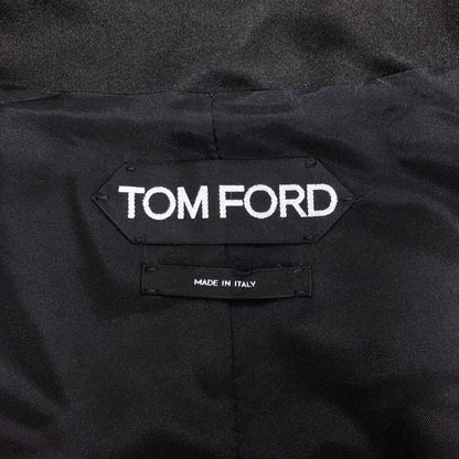 美品◆トム フォード ステンカラー コート シルク100% レディース サイズS ブラック TOM FORD 【AFB7】