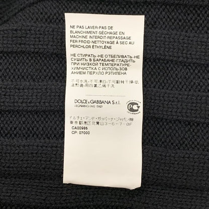 極美品◆ドルチェ&ガッバーナ カーディガン リブ ウール100% レディース サイズ40 ブラック DOLCE&GABBANA 【AFB3】