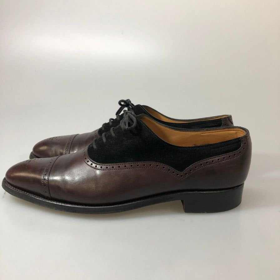 ジョンロブ レザーシューズ  トウチェスター カーフ×スエード コンビ ラスト7000 メンズ サイズ7D ブラウン JOHN LOBB TOWCESTER ビジネスシューズ 約25.5cm【LA】【中古】