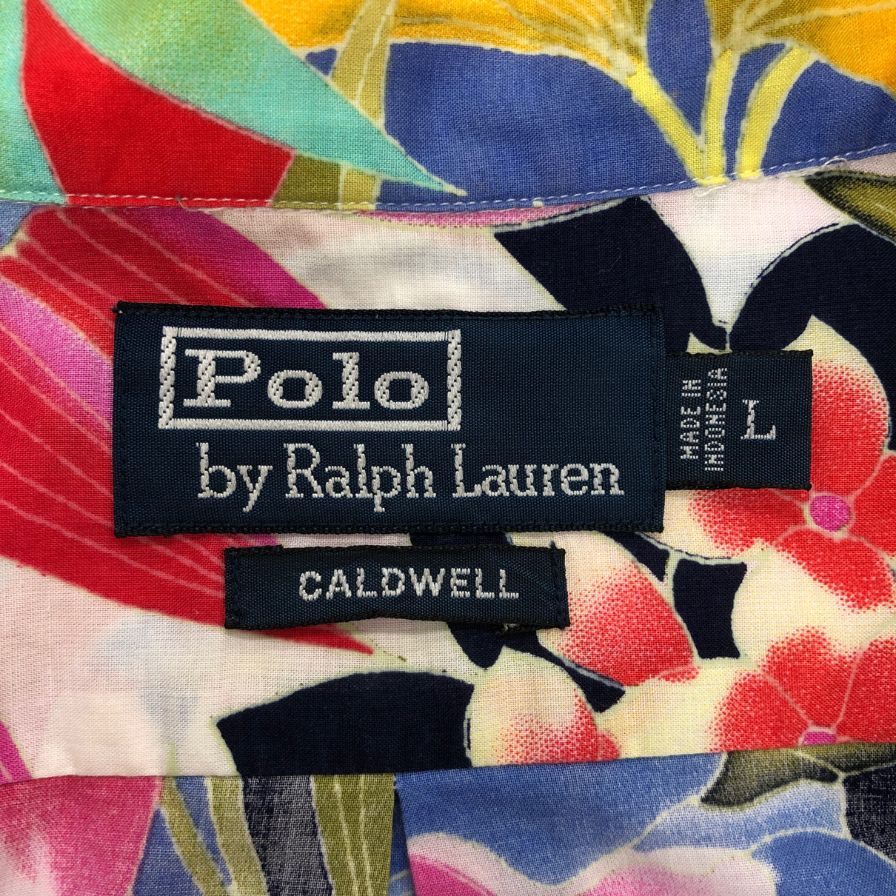 美品◆ポロラルフローレン アロハシャツ CALDWELL 総柄 サイズL 【AFB18】