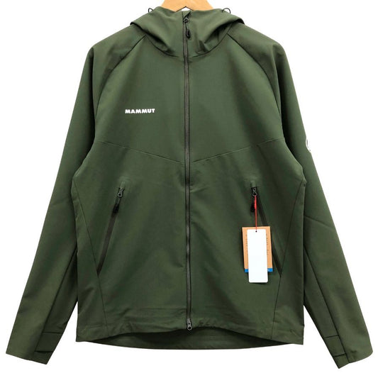新品同様◆マムート マクーン ソフトシェル フーデッド ジャケット メンズ カーキ サイズ M MAMMUT 【AFB8】