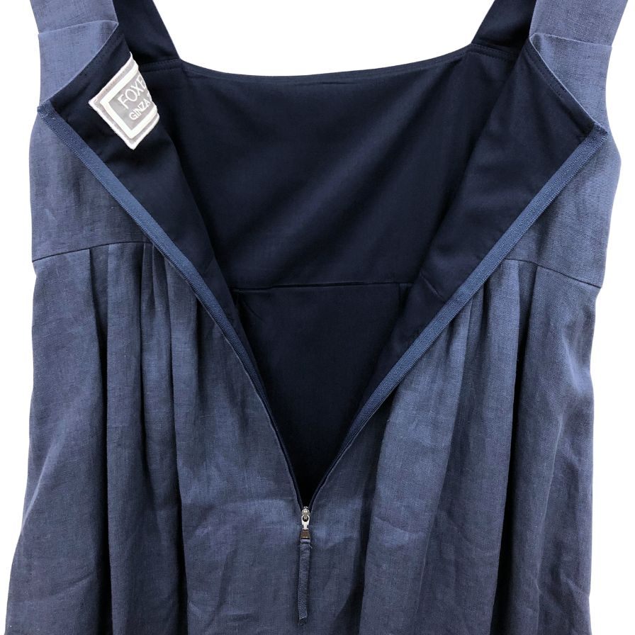極美品◆フォクシー ノースリーブワンピース ブルー系 銀座20周年 38270 レディース サイズ38 FOXEY 【AFB25】