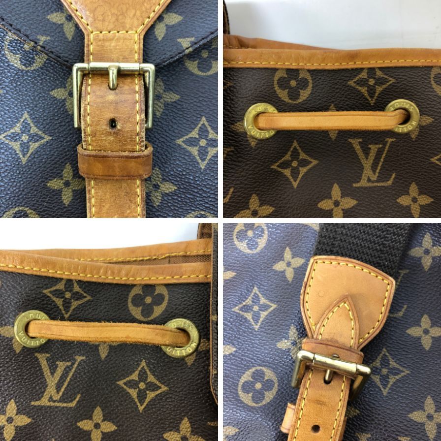 ルイヴィトン リュック モンスリGM M51135 モノグラム 巾着型 ブラウン LOUIS VUITTON【AFE9】
