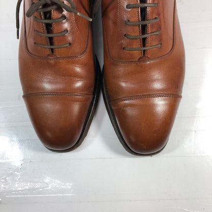グレンソン レザーシューズ ストレートチップ 22346 カーフ ブラウン  サイズUK5.5F GRENSON 約24.0cm【AFC44-2】