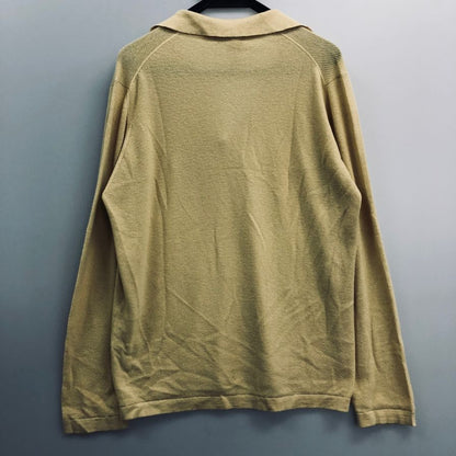 美品◆エルメネジルドゼニア ニット長袖シャツ カシミヤ イエロー サイズM/50 Ermenegildo Zegna 【AFF19】
