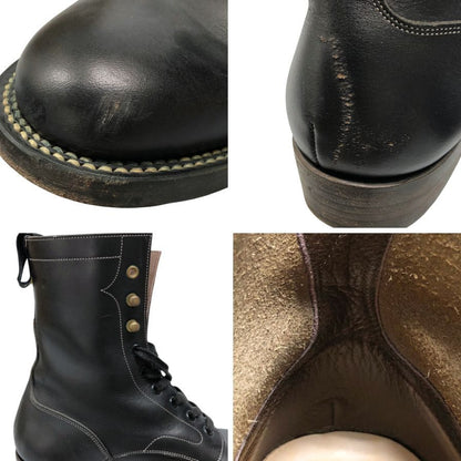 フット ザ コーチャー レースアップブーツ サイズ8 ブラック レザー  foot the coacher ブーツ 約26.0cm【LA】【中古】