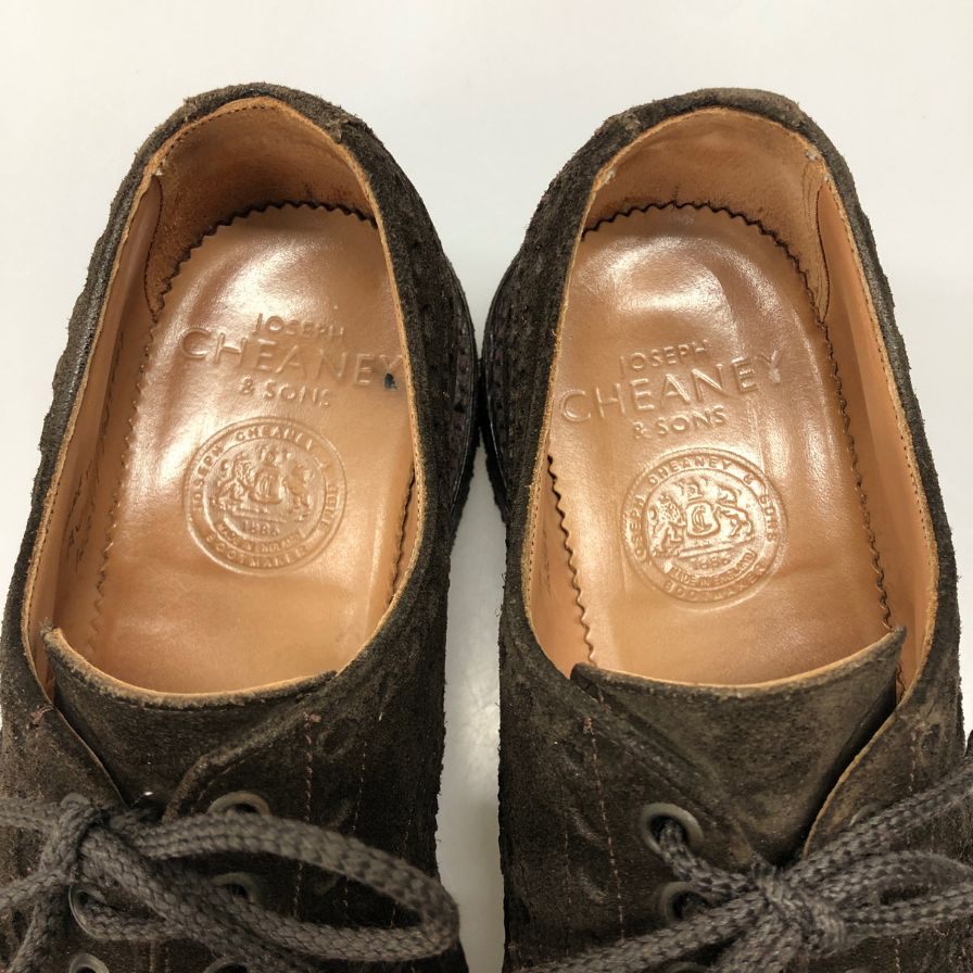 チーニー ウイングチップ スエード ダーク ダークブラウン UK6 メンズ JOSEPH CHEANEY 約25.0cm【AFC2】