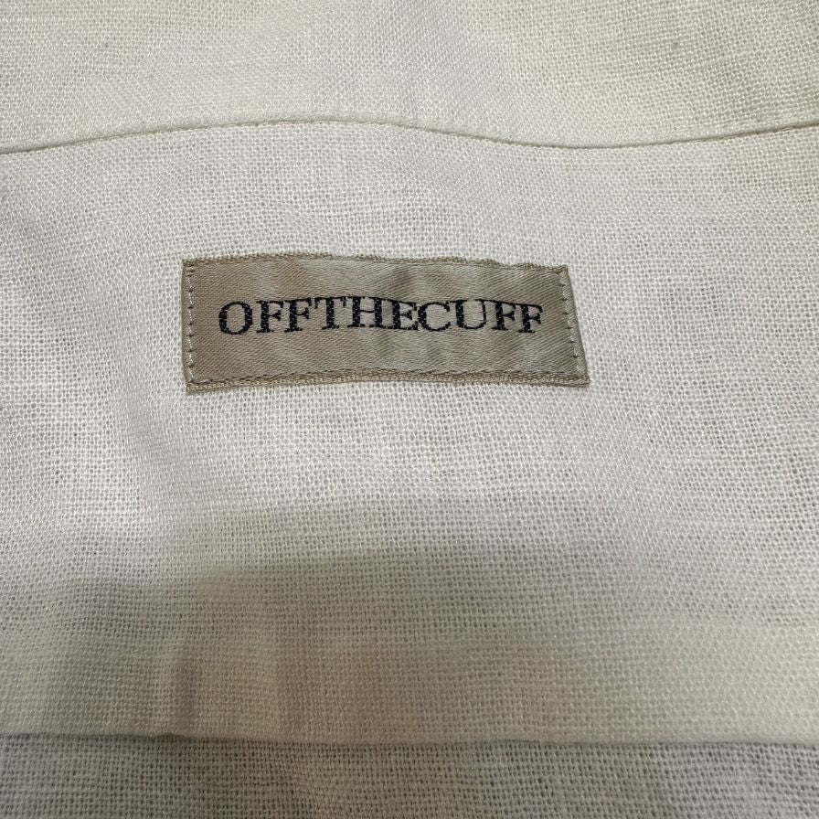 美品◆オフザカフ プルオーバーシャツ コード刺繍 リネン メンズ サイズXL ホワイト OFFTHECUFF 【AFB22】