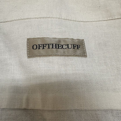 美品◆オフザカフ プルオーバーシャツ コード刺繍 リネン メンズ サイズXL ホワイト OFFTHECUFF 【AFB22】