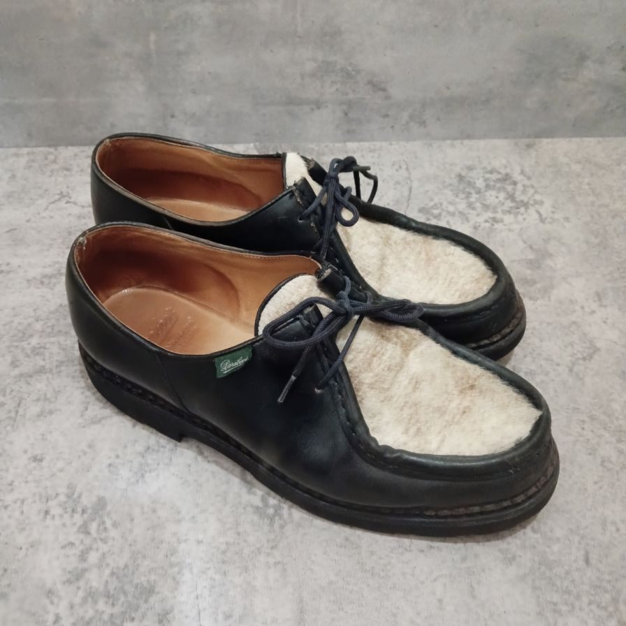 パラブーツ レザーシューズ ミカエル チロリアンシューズ ポニー ブラック メンズ サイズ42 PARABOOT ビジネスシューズ 約26.5cm【LA】【中古】