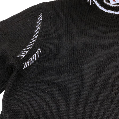 極美品◆マルニ ニット セーター カシミア100% ステッチあしらい レディース サイズ40 ブラック MARNI 【AFB29】