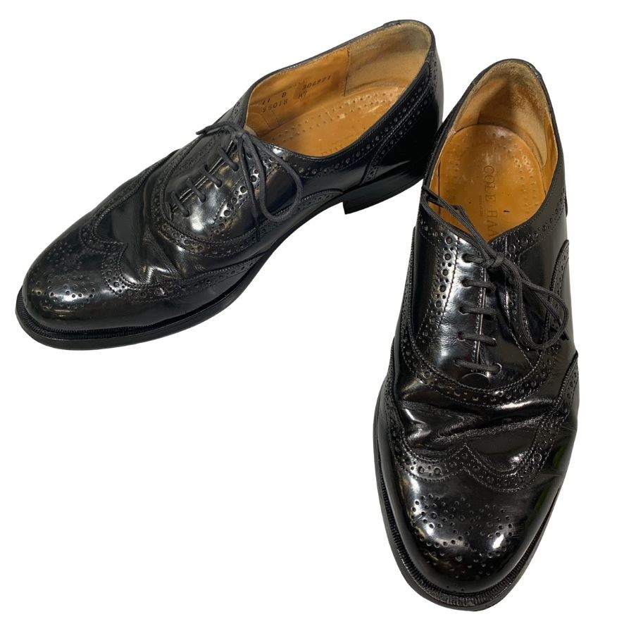 コールハーン レザーシューズ ウイングチップ ガラスレザー ブラック サイズUS11D メンズ COLE HAAN 約28.5cm【PTM1】