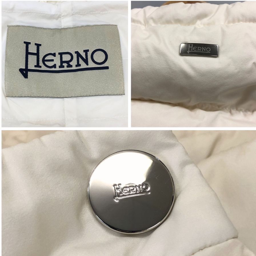 美品◆ヘルノ ロングダウンベスト DONNA ナイロン レディース ホワイト サイズ44 HERNO 【AFA15】