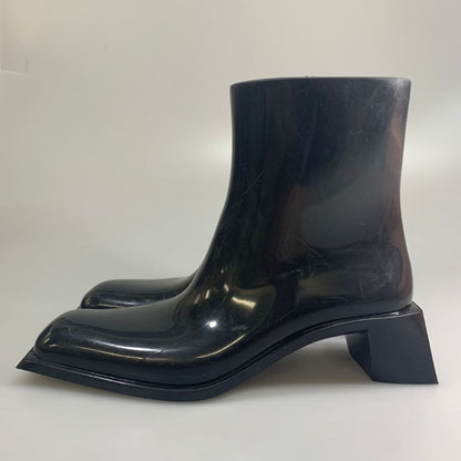 アクネストゥディオス アンクルブーツ ラバー ロゴ ブラック レディース サイズ38 AD0682 Acne Studios 約24.0cm【AFD12】