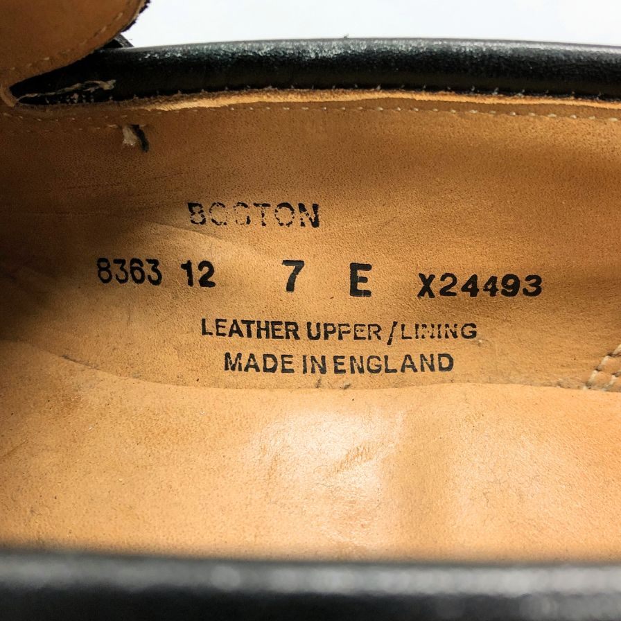 クロケット＆ジョーンズ ローファー ボストンサイズ7E ブラック Crockett&Jones ローファー 約25.5cm【LA】【中古】