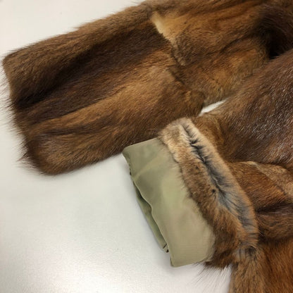 ファーグリーゼ コート ハーフ丈 ブラウン パッチワーク 切替 メンズ サイズ11 ベージュ系 FUR GRISER【AFG1】