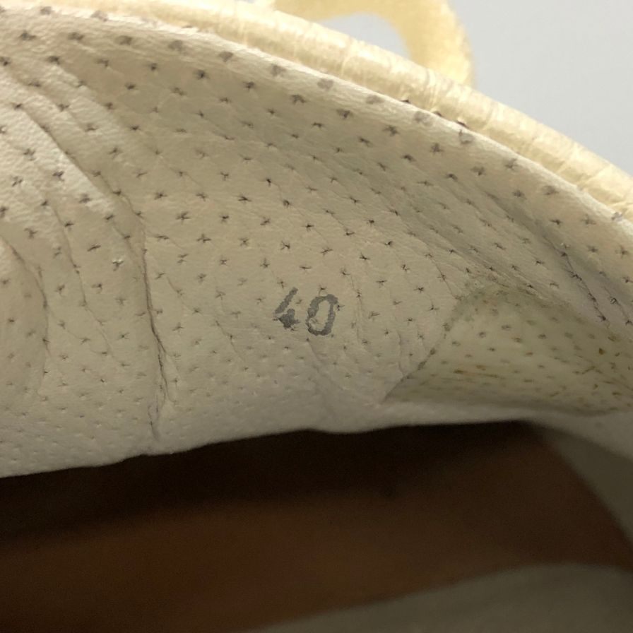 ブルネロ クチネリ レザースニーカー スエード ホワイト×ライトブルー EU40 BRUNELLO CUCINELLI 約25.0cm【AFC28】