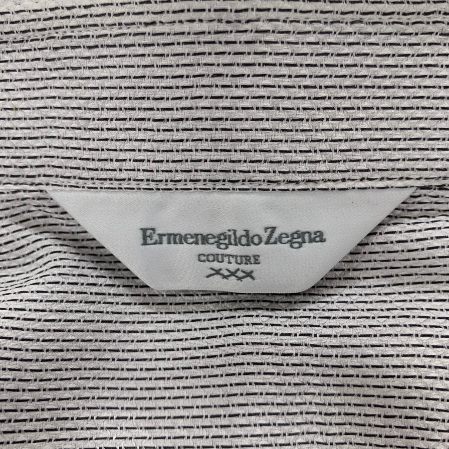 極美品◆エルメネジルドゼニア 長袖シャツ クチュールライン 総柄 コットン メンズ サイズ41 Ermenegildo Zegna COUTURE 【AFB3】