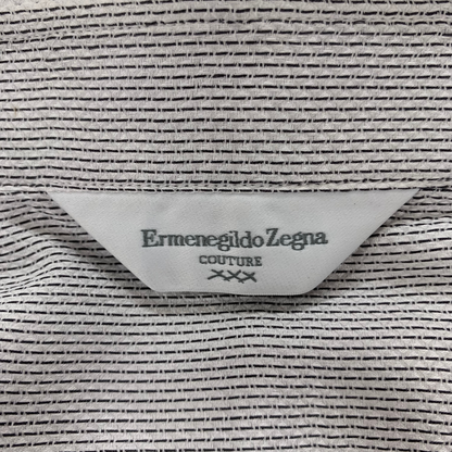 極美品◆エルメネジルドゼニア 長袖シャツ クチュールライン 総柄 コットン メンズ サイズ41 Ermenegildo Zegna COUTURE 【AFB3】